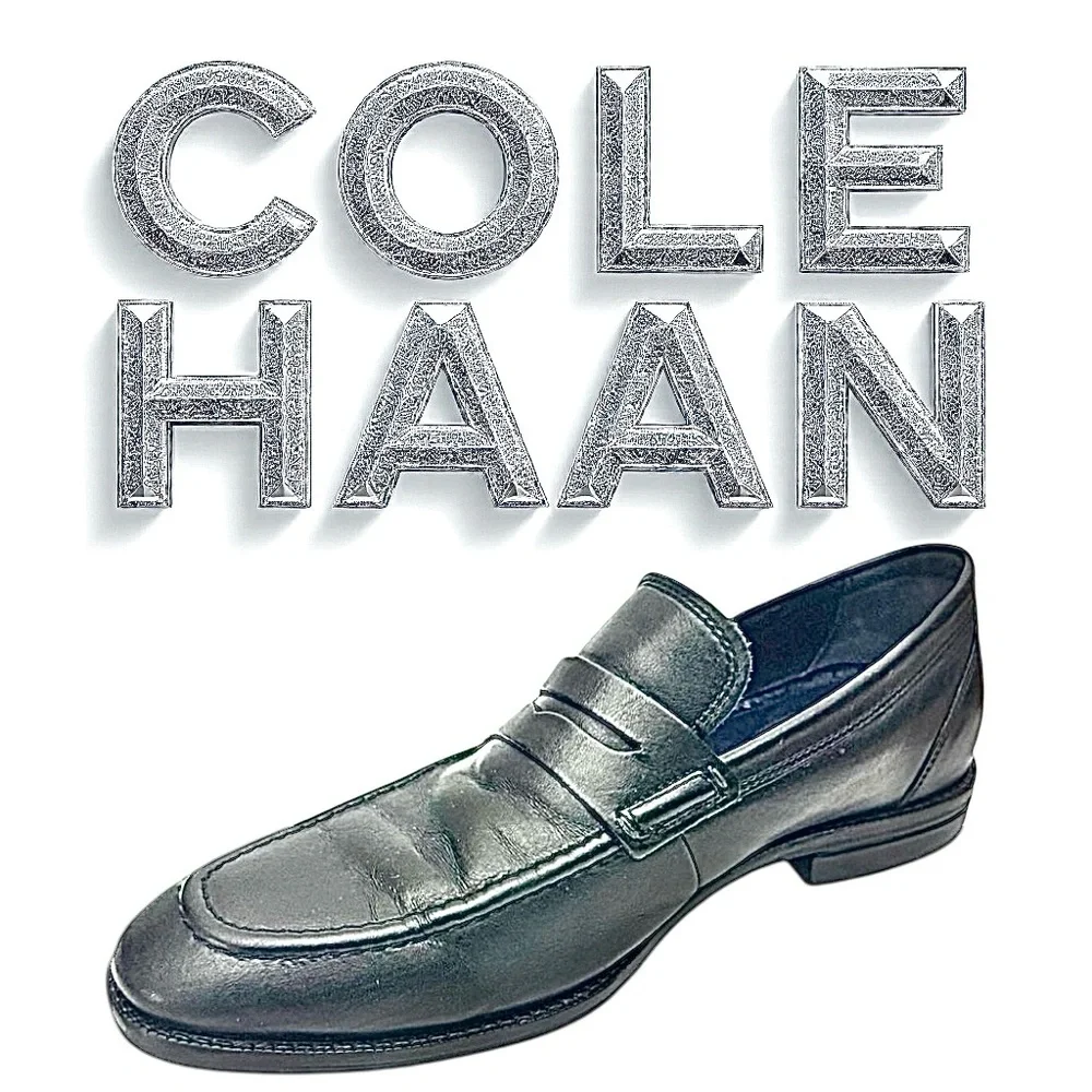 Cole Haan Grand 360 Black Leather Loafers Men’s Size 7.5M Dress Shoes